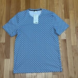 Hanro Blue and White Geometric Short Sleeve Tee